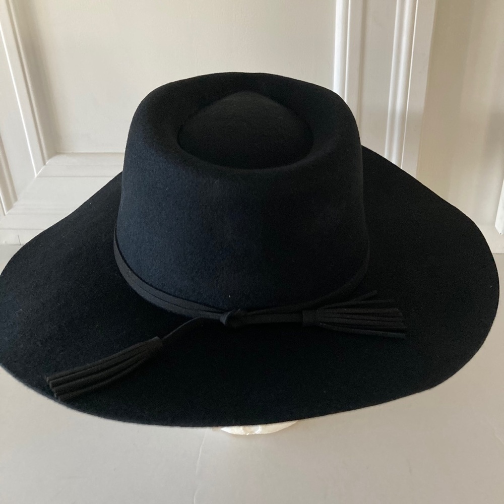 NWT Anthropologie Tasseled Wool Rancher Western Black Hat - Picture 8 of 11